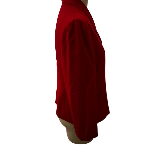 Vintage Daniel For Spellbound Red Shantung Effect Jacket Size 16 - Picture 4 of 5